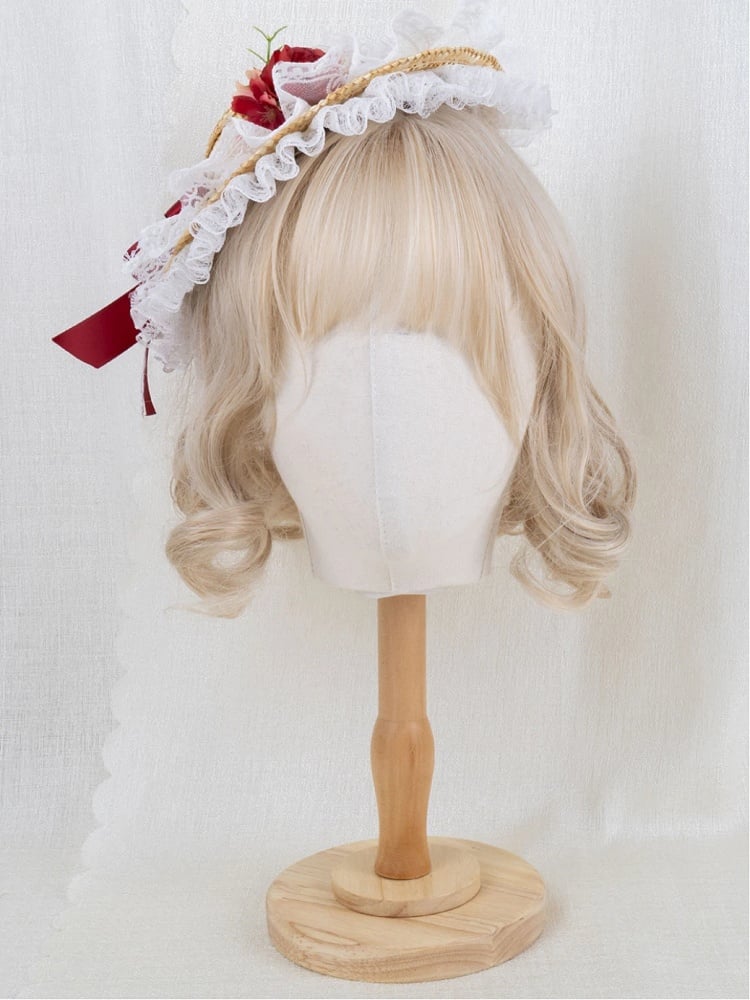 4-Color Lolita Straw Mini Hat
