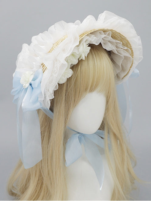 Floral Pink/Blue/Green Details Bowknot Design Gorgeous Version