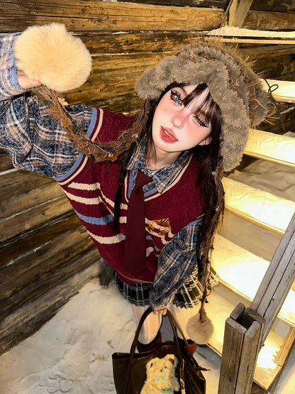 Fake Top Two-piece Academiacore Red