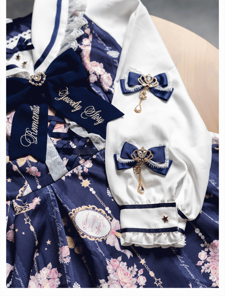 Celestial Collection Moon Options Jirai Kei Bowknot Hairclips with Beaded Chain Gemstone Star 5 Color