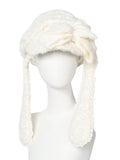 Knitted Ears Creamy Bunny Hat Winter Fuzzy