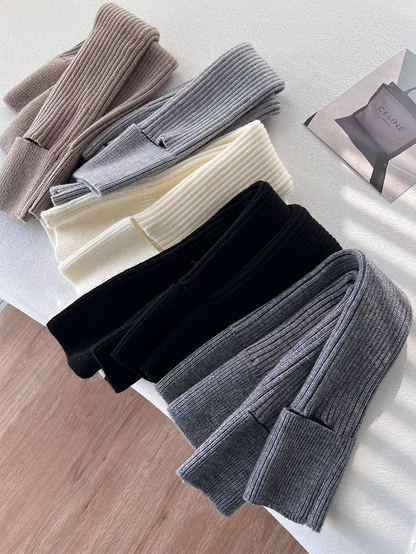 Off-white/Khaki/Light Grey/Dark Grey/Black Knitted Leg Warmers