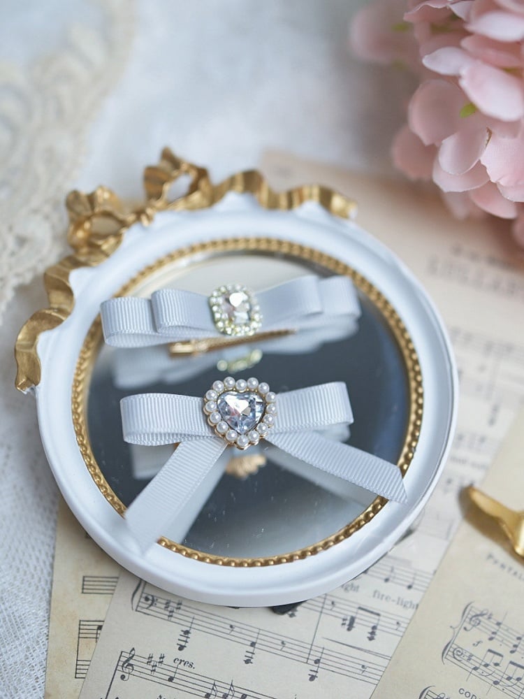 Bow Kei Clip Colors Hair Jirai Rhinestone 6