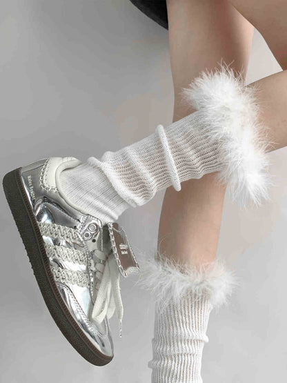 キュートなプラッシュトリムJKストッキング