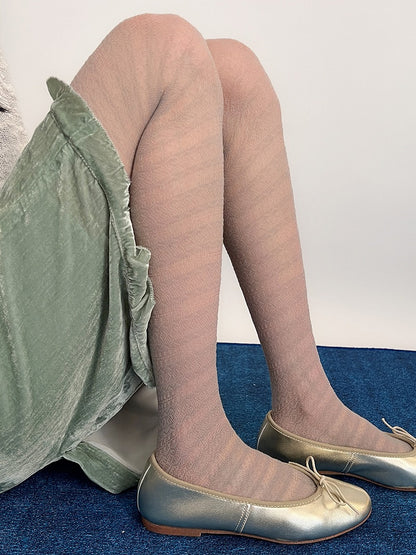 Lace Sheer Knit Textured Pantyhose