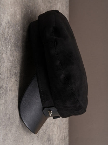 Details Heart Studs Hat Beret Gothic Ring Black