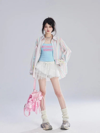 ブルーレタープリントのビタースイートキャミトップ