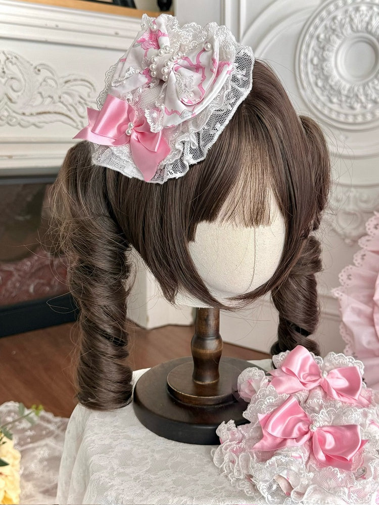 Mint Green/White Rose Lace Hairclip with Beads - TaTaTa