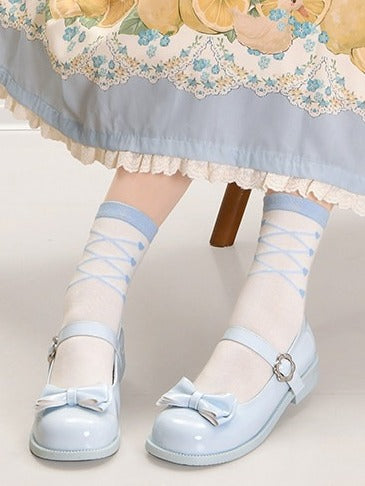 Sweet Lolita Round Toe Buckle Bow Shoes