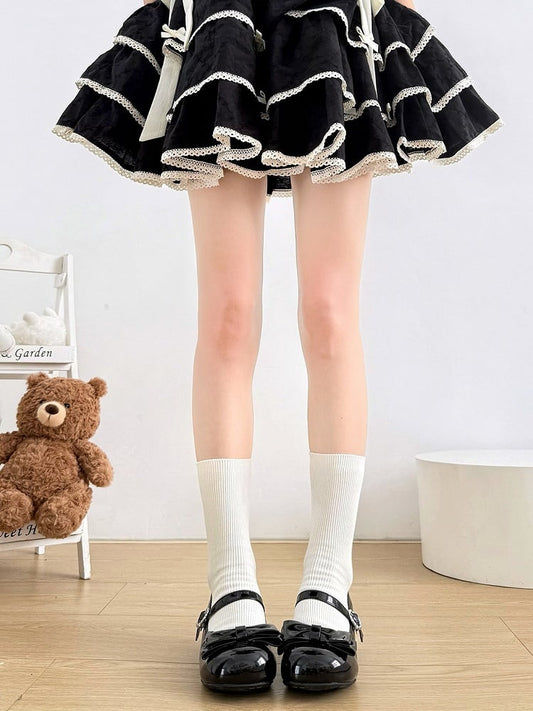 5-Color Ribbed Knit Ankle Socks - Basic Layering Essentials