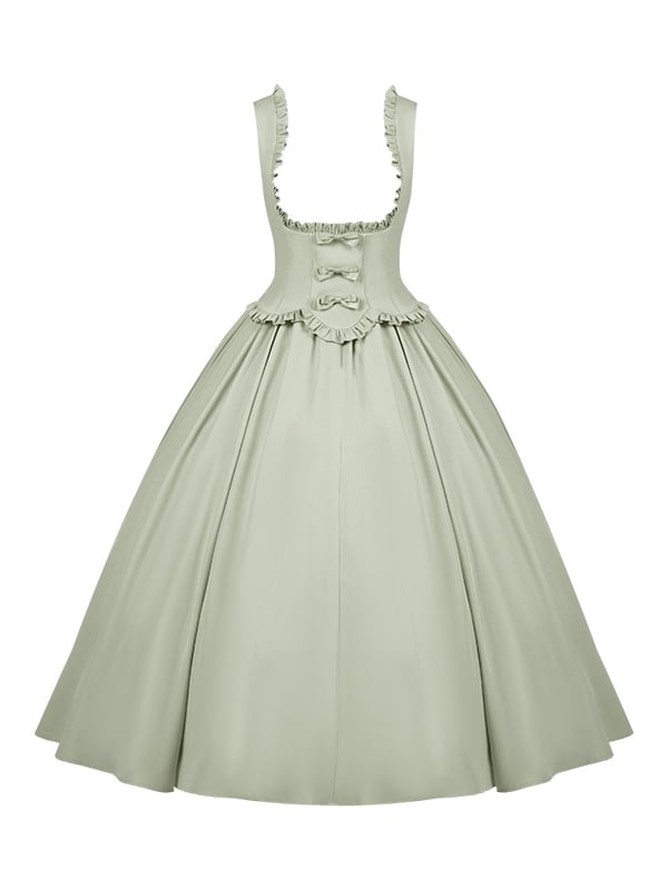 Rüschenbesatz Pullover Rand grün Büste gewellt elegante Rock Kleid Lolita unter klassischen