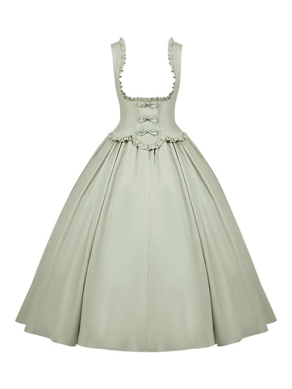 Rüschenbesatz Pullover Rand grün Büste gewellt elegante Rock Kleid Lolita unter klassischen