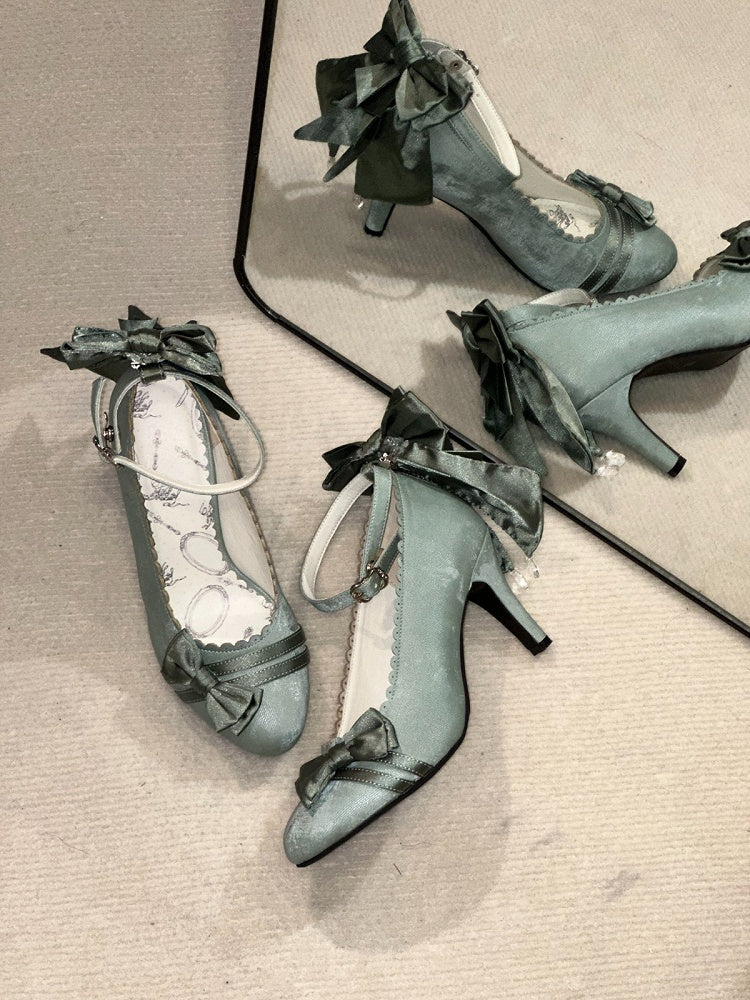 Escarpins verts à bouts pointus avec nœuds – Flashing Mercury