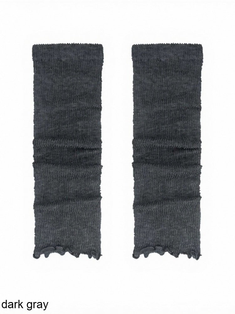 Ribbed Semi-sheer Ruffle Leg Warmers - ModaSwings