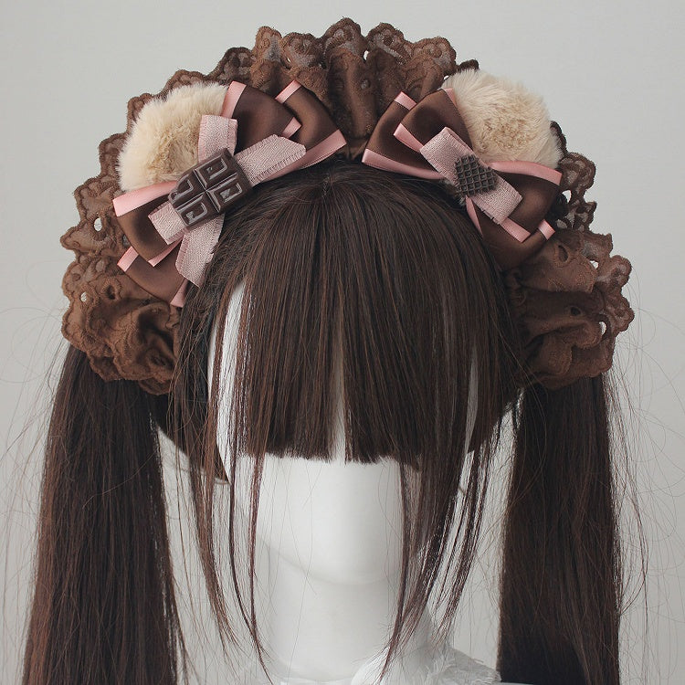 (Multi-Colorways) KC Accents Chocolate-Themed with Ruffled Bow Plush