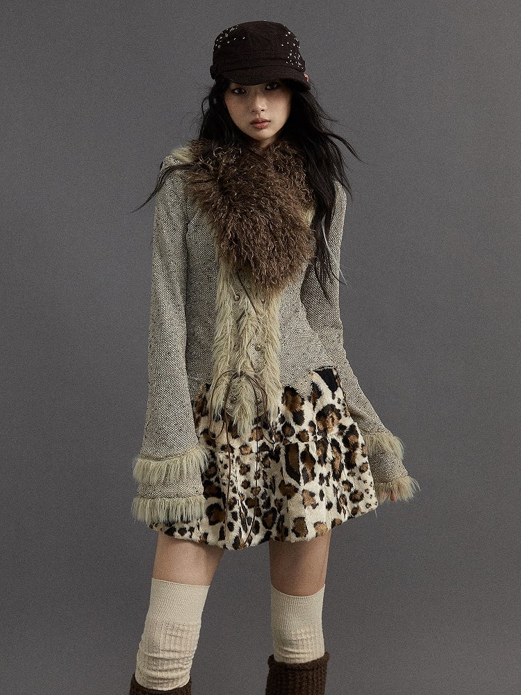 Black Coffee Faux Fur Collar