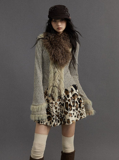 Black Coffee Faux Fur Collar