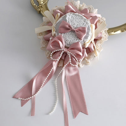 Bowknots Mini Beige With Sweet Pink Hat Lace Ballet-Style