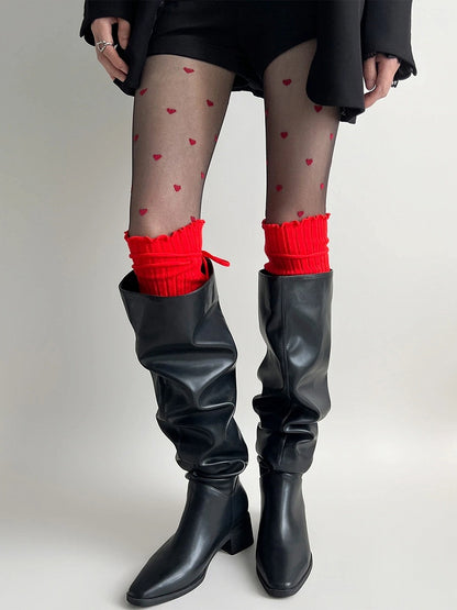 Ribbed (4 Leg Warmers Knit Colors) Tie-Up