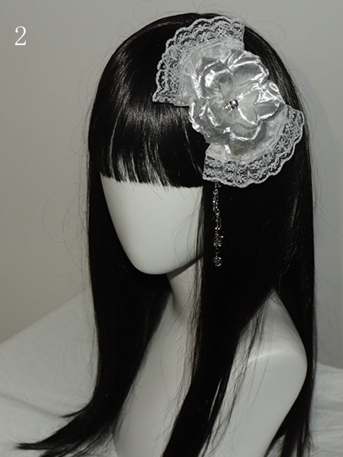 Floral 2 Options Hairclip Silver Design