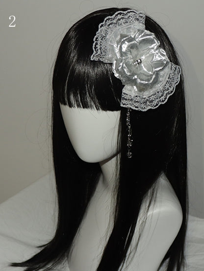 Floral 2 Options Hairclip Silver Design