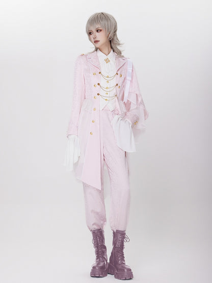 Sakura Pink Cherry Blossom Jacquard Cape Coat - DevilInspired Exclusive Collection