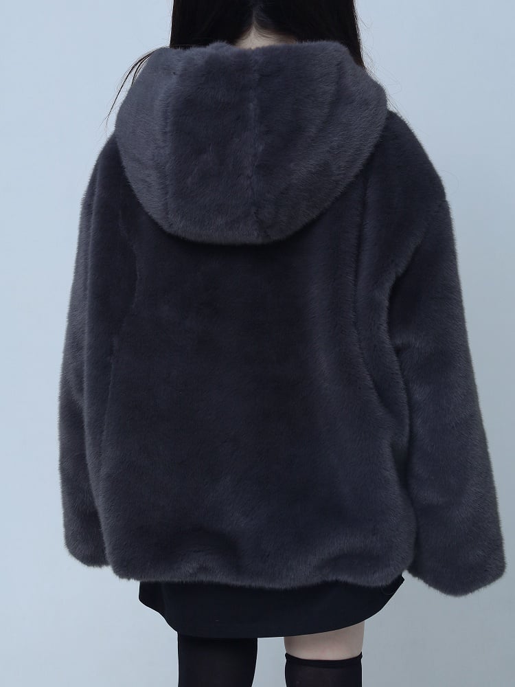 Kei Black Jirai Fleece Embroidered Jacket