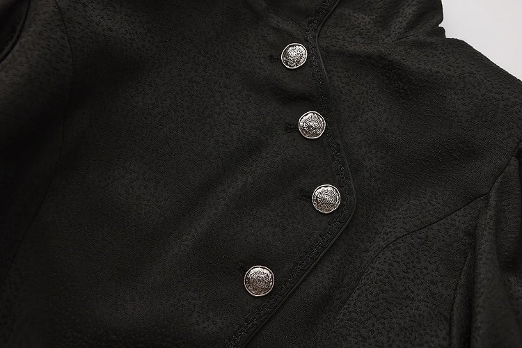 Black with Sleeves Collar Lolita Bell Top Ouji Stand Split-Tail