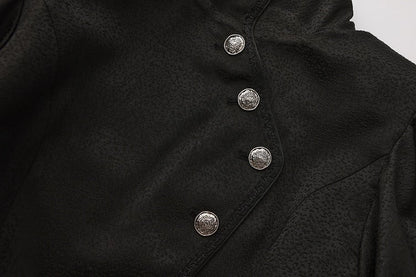 Black with Sleeves Collar Lolita Bell Top Ouji Stand Split-Tail