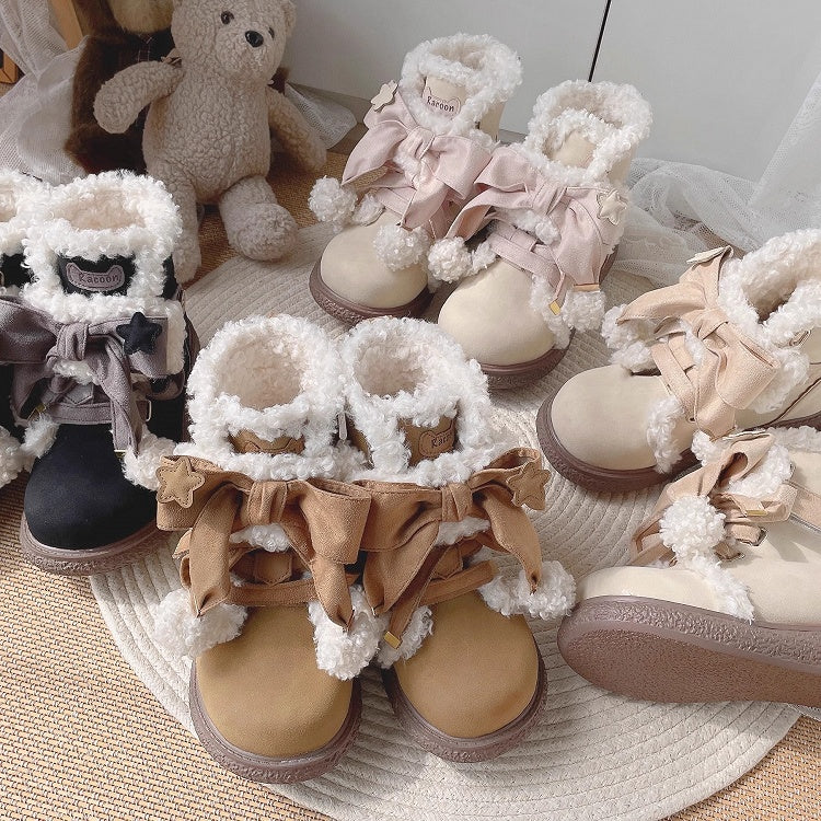 Sweet Accents Light System Star Cookie Hybrid Closure Ankle with Brown Boots Lolita Decor Sole Bow 3cm