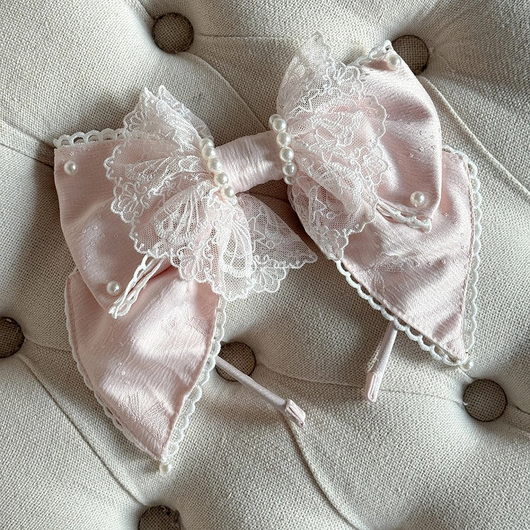 KC Lace Bow (Multi-Colorways) Large Pearl