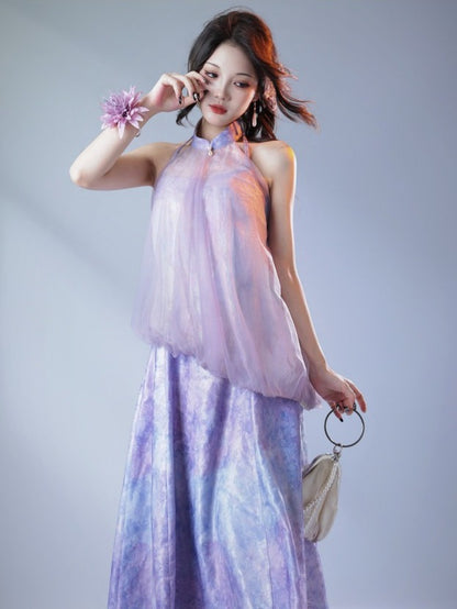 Light Purple Halter Neck Top - sijinstudio