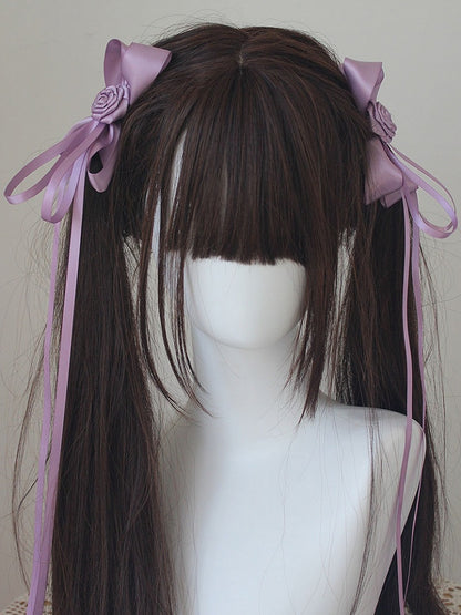 Bowknot Details Roses Design Hair Clips