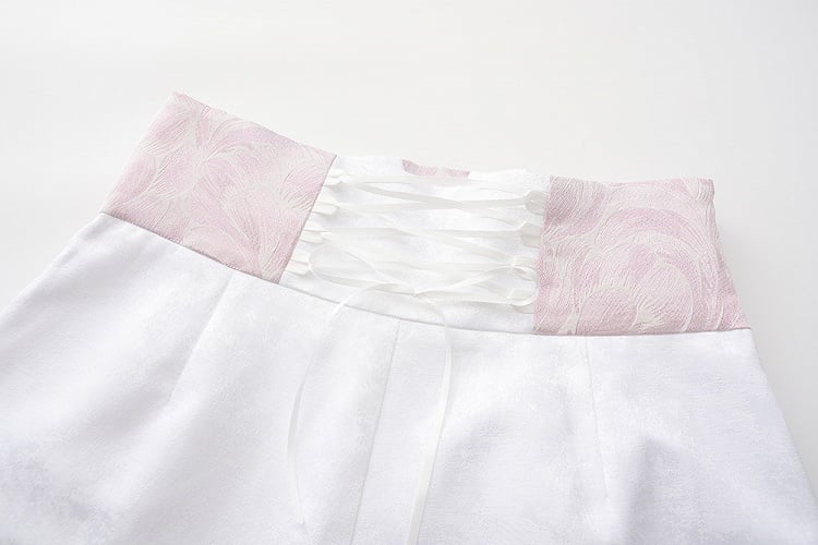 Ouji Pink Waist White Shorts and Lolita Prince High