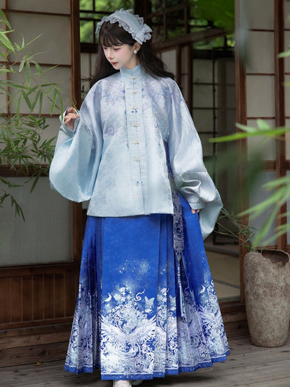 Han Lolita Angel Wings Embroidery Pipa Sleeves Top - ZhiXiYue