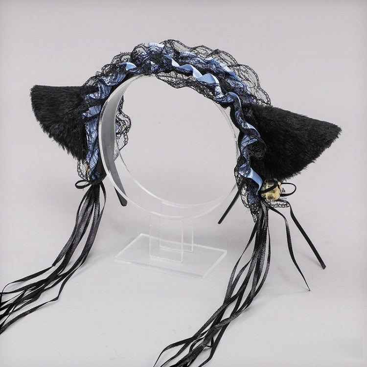 Plush Bell KC Decorations Lolita Kitty With Ribbon Colors 12 Sweet Lace Ear
