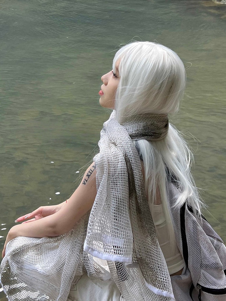 White Wig Bangs Full 68CM with Straight