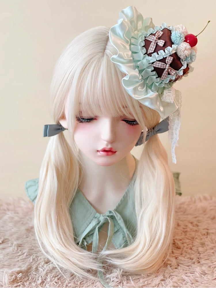 Lolita Sweet Cake Mint Hat Cherry Mini Chocolate Green