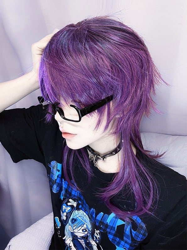 Stil Lila Perücke Länge 40CM Ouji Mit Pony