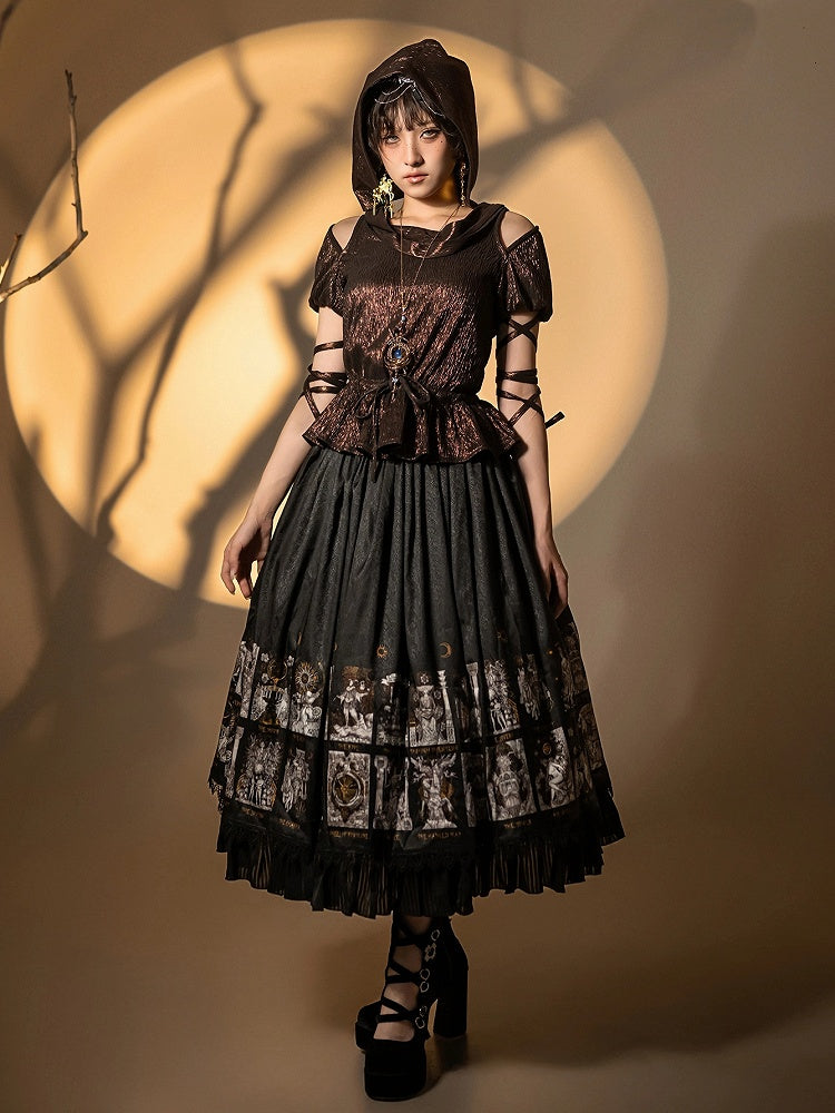 Cards Print Lolita Skirt Gothic Tarot