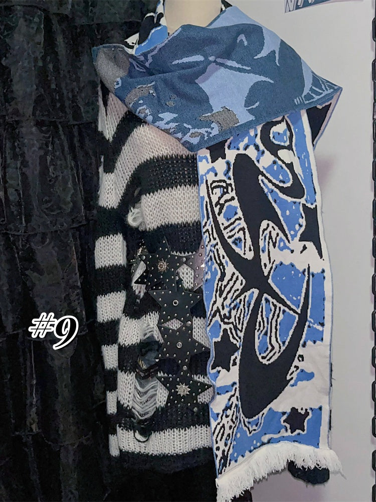 10 Optionen Punk Anime Print Schal