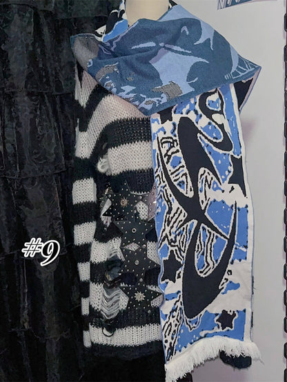 10 Optionen Punk Anime Print Schal