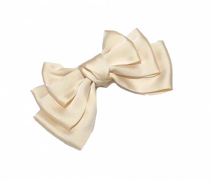 Light Hairclip Red Champagne Bowknot /