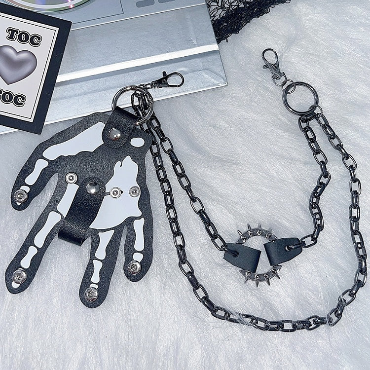 Dress Chain Y2K Hand Skeleton Black Accessory