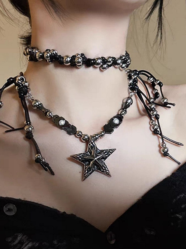 Punk Star Pendant Chain Necklace - Kiwi Store