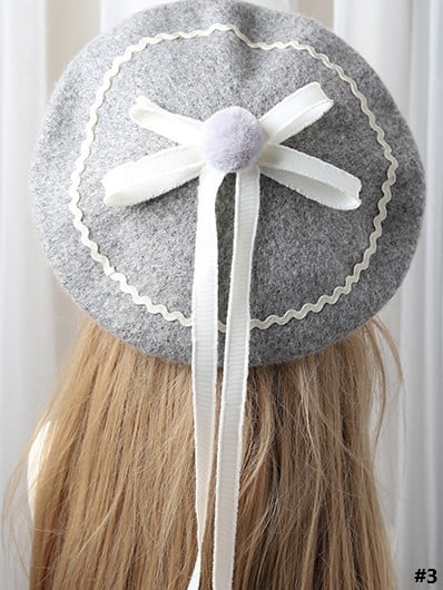 10 Lolita Bowknot Sweet Color Options Beret