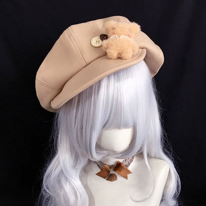 Brown 2 Colors Bear Beret