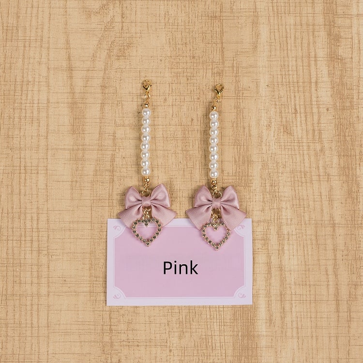 Bow Jirai Kei Chain Accessory Hair Tassel Short Colors Bead 4