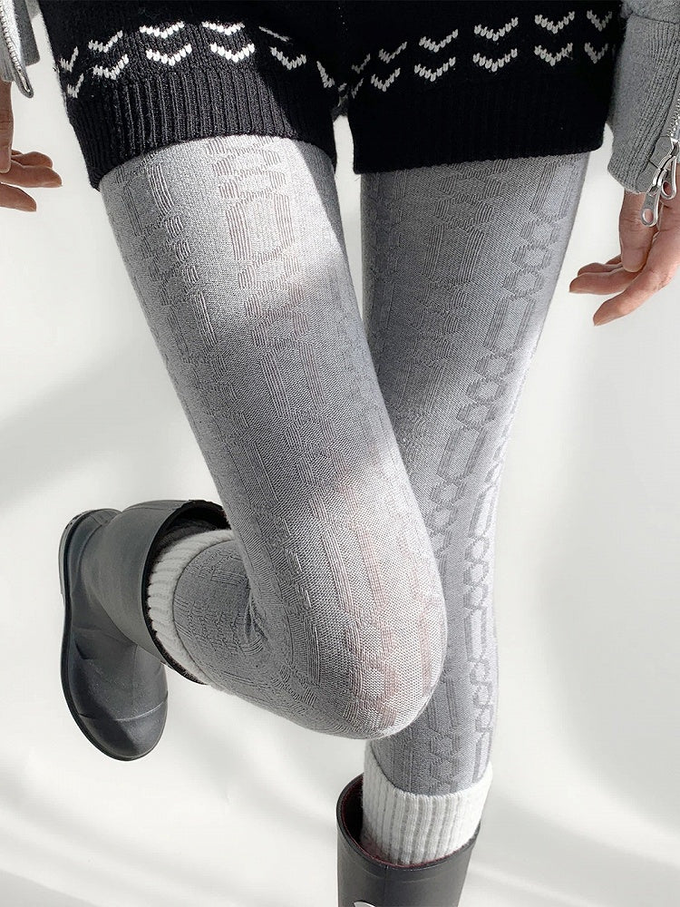 Knit (5 Tights Fine Colors) Ribbed