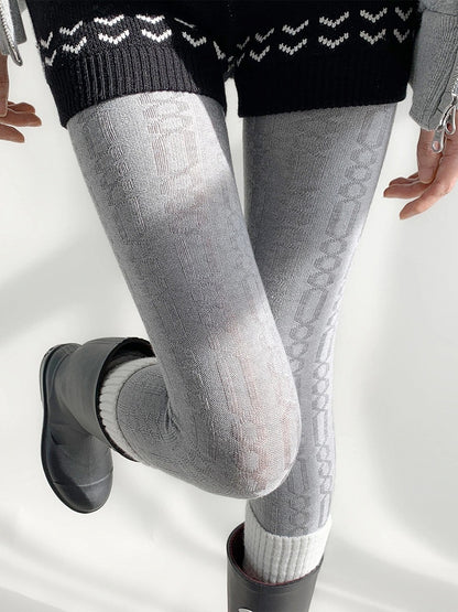 Knit (5 Tights Fine Colors) Ribbed